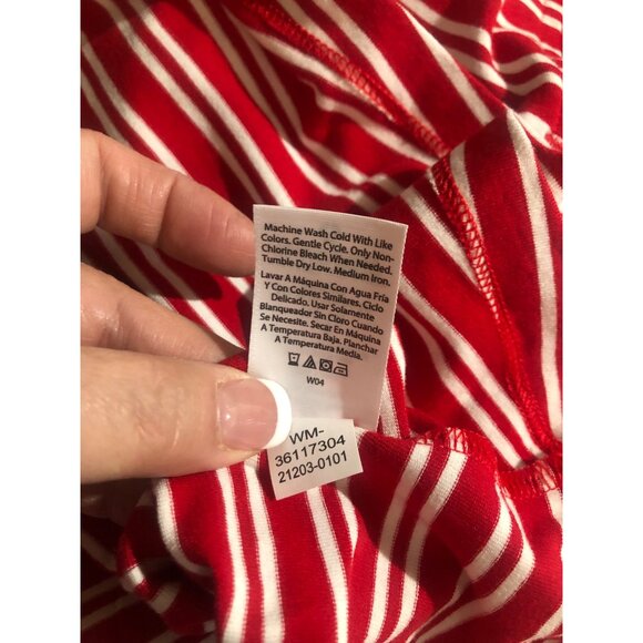Time and Tru Dress Womens Size Large 12-14 Red White Sleeveless Shift Comfy NEW - Picture 7 of 8